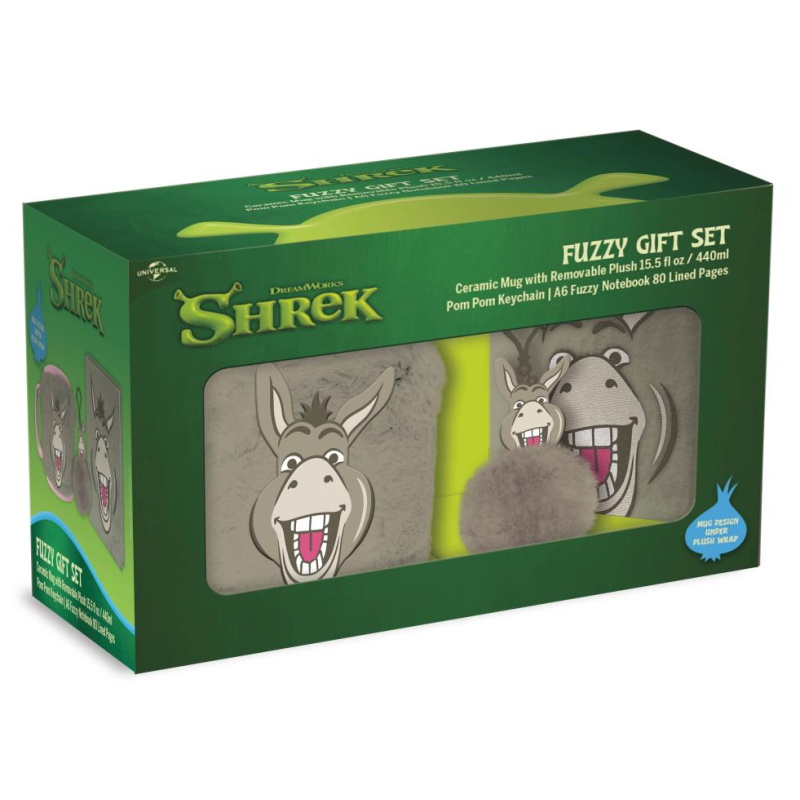 Coffret Carnet A5 + Mug 440 ml + Porte-Clé L'Ane Shrek Disney