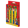 SUPER MARIO 4 Stylos à Gel Effaçable + Tête Topper