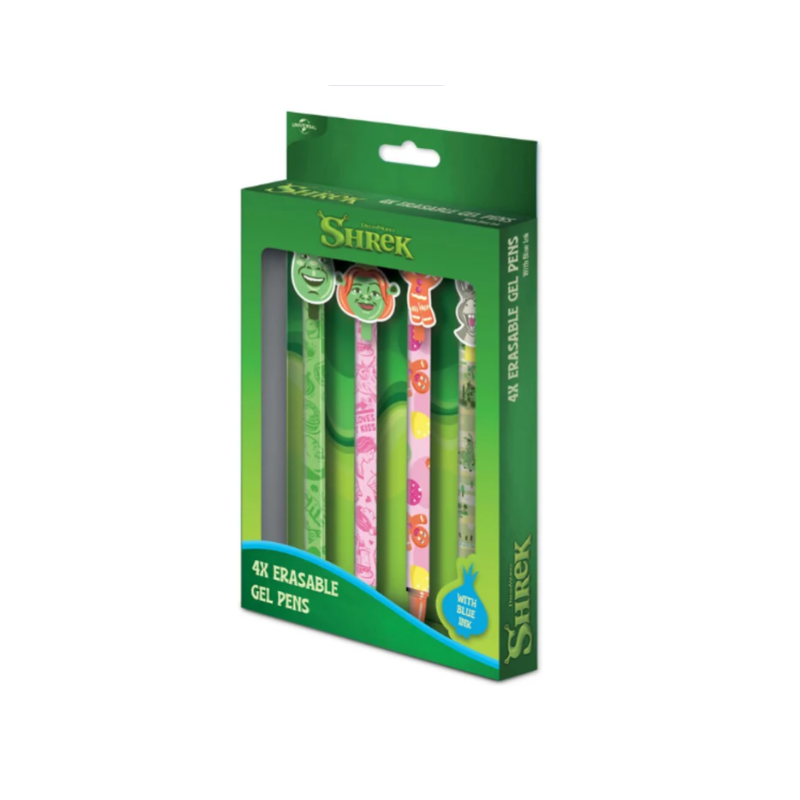 SHREK - 4 Stylos à Gel Effaçable + Tête Topper