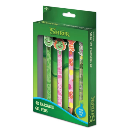 SHREK - 4 Stylos à Gel Effaçable + Tête Topper