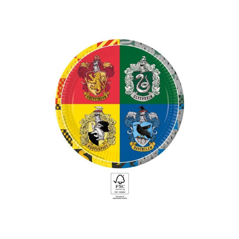 Lot de 8 assiettes en carton Poudlard - HARRY POTTER