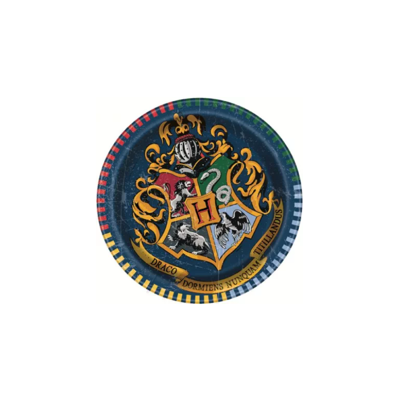 8 petites assiettes en carton Poudlard - HARRY POTTER