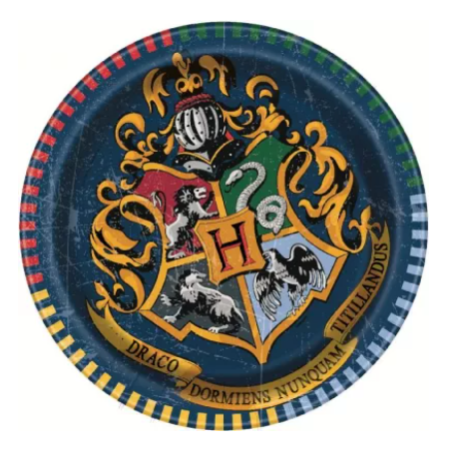 8 petites assiettes en carton Poudlard - HARRY POTTER